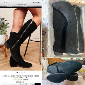 NanaMacs VALLEY GIRL FAUX SUEDE KNEE HIGH BOOTS